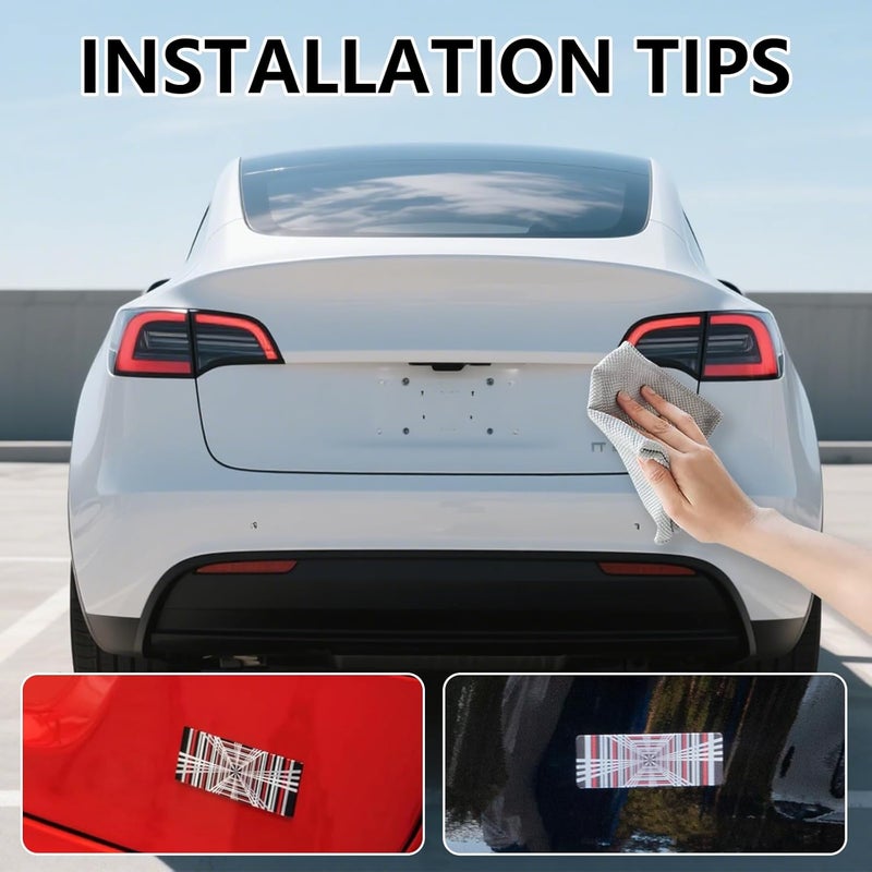 heenvn Plaid Badge Sticker for Tesla Model 3 Y S X Cybertruck, Space Tunnel Emblem Sticker Performance Exterior Rear Trunk Accessories - Image 5